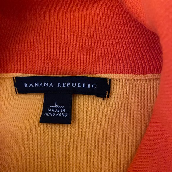 Banana Republic sweater set. Orange with elbow patches. Zip front .Size L - Picture 2 of 3